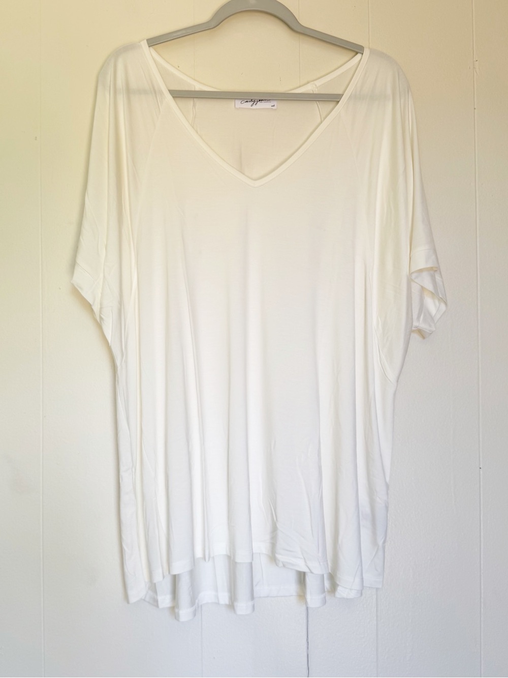 NEW CARLY JEAN LOS ANGELES CJLA Boyfriend Tee Ivory XXXL